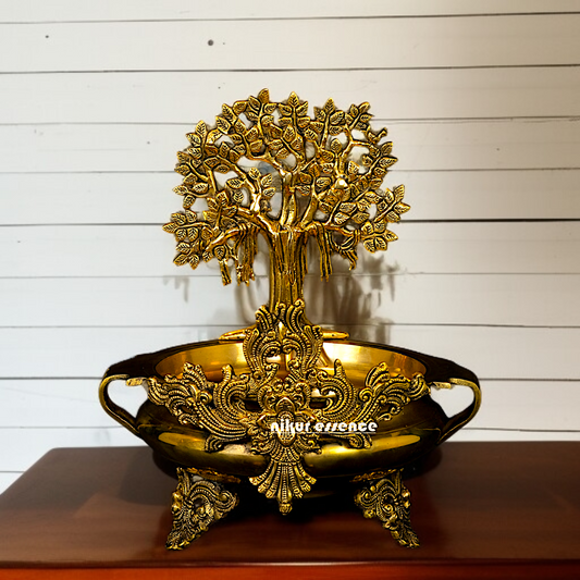 Solid Brass Tree Urli Home decor - 14 Inches Nikuressence