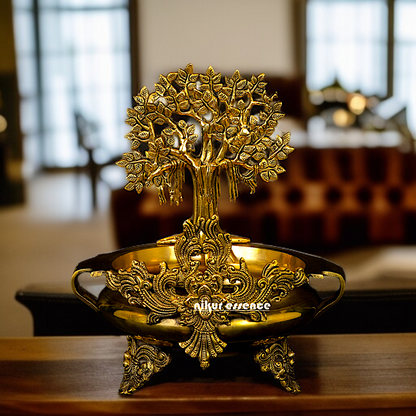 Solid Brass Tree Urli Home decor - 14 Inches Nikuressence