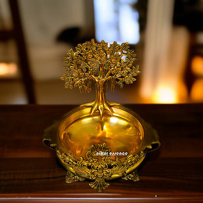 Solid Brass Tree Urli Home decor - 14 Inches Nikuressence