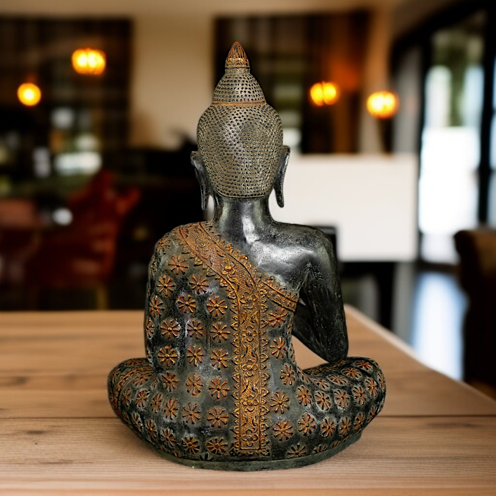 Brass Buddha Sitting with Blessing statue - 21 Inches Nikuressence