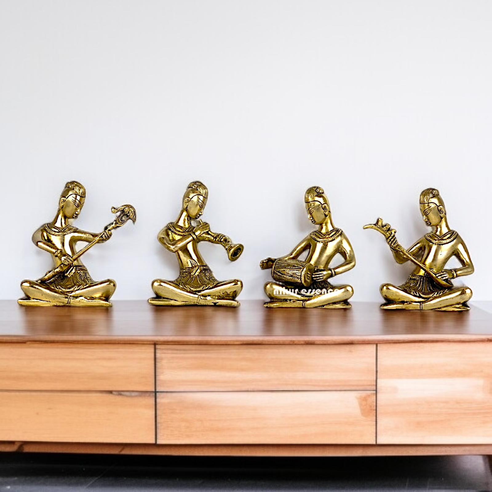 Musician Lady Four set Solid Brass idol - 6 Inches Nikuressence