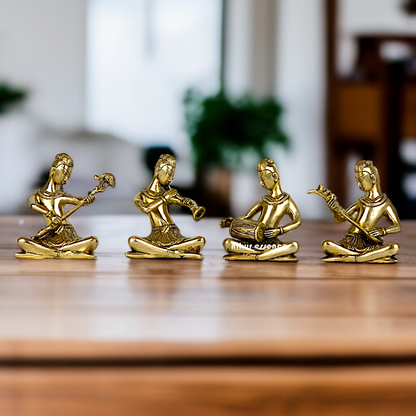 Musician Lady Four set Solid Brass idol - 6 Inches Nikuressence