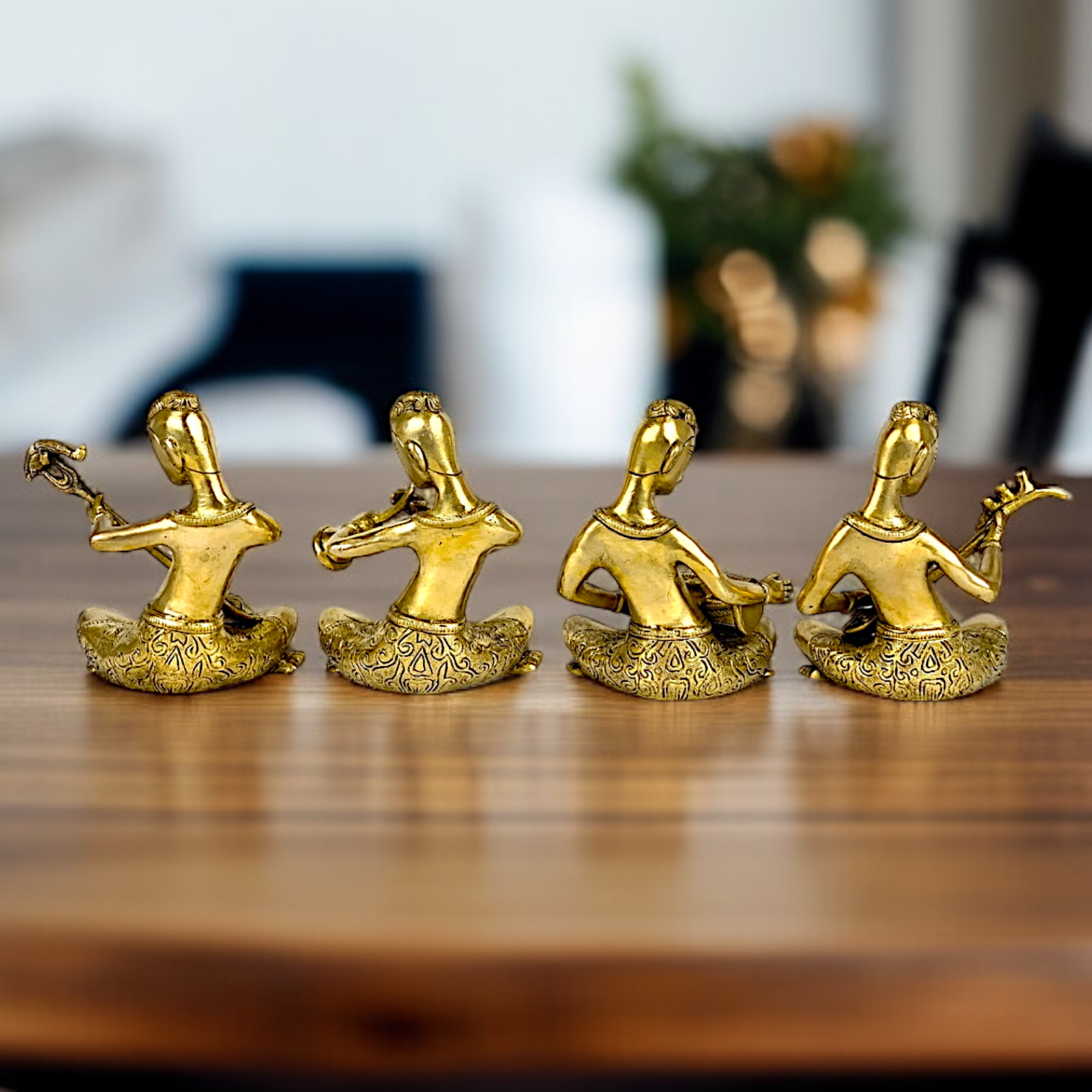 Musician Lady Four set Solid Brass idol - 6 Inches Nikuressence