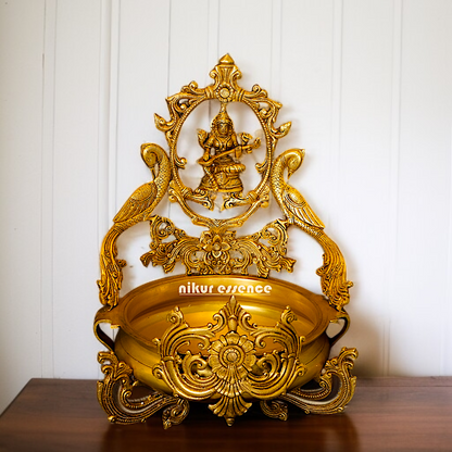 Saraswati Urli Solid Brass home decor - 19 Inches Nikuressence