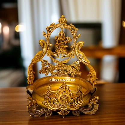 Saraswati Urli Solid Brass home decor - 19 Inches Nikuressence