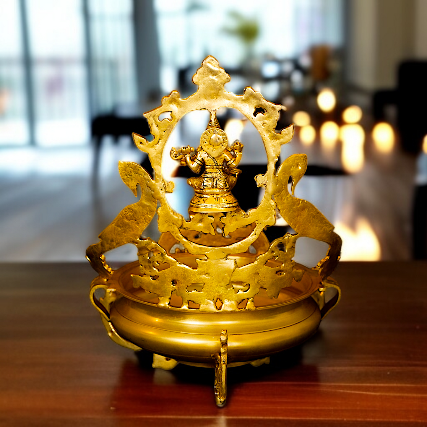 Saraswati Urli Solid Brass home decor - 19 Inches Nikuressence