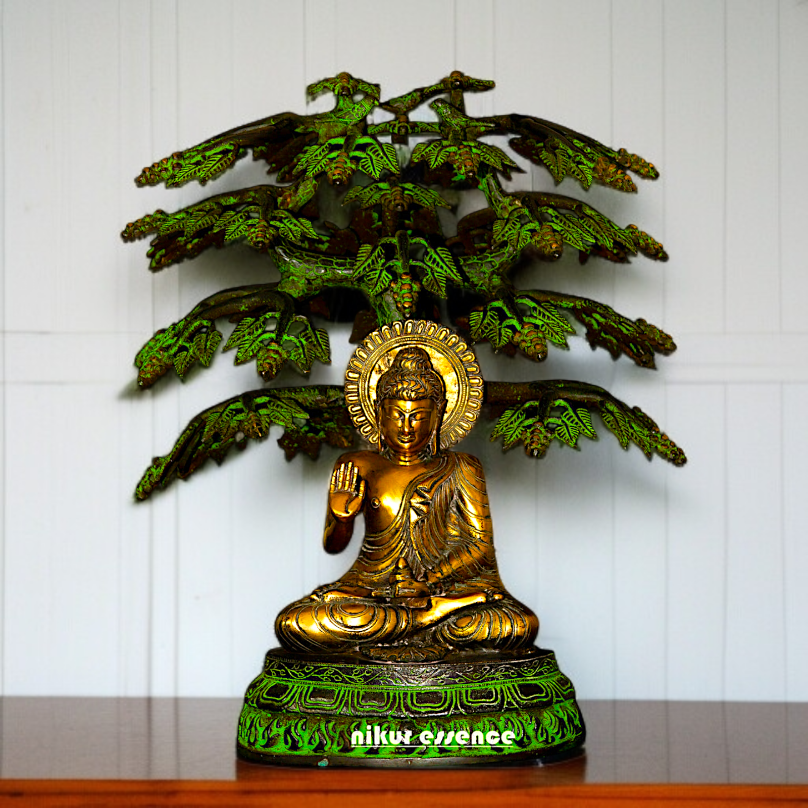 Big Buddha under Tree Brass idol - 20 Inches Nikuressence