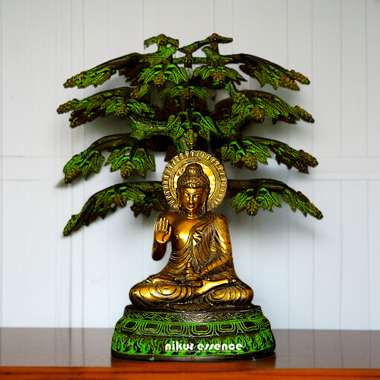 Big Buddha under Tree Brass idol - 20 Inches Nikuressence