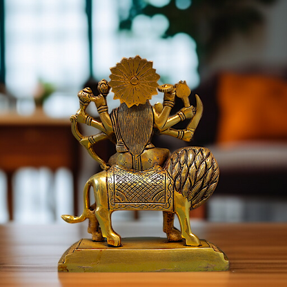 Goddess Durga Devi Sherawali Maa Solid Brass idol - 9 Inches Nikuressence