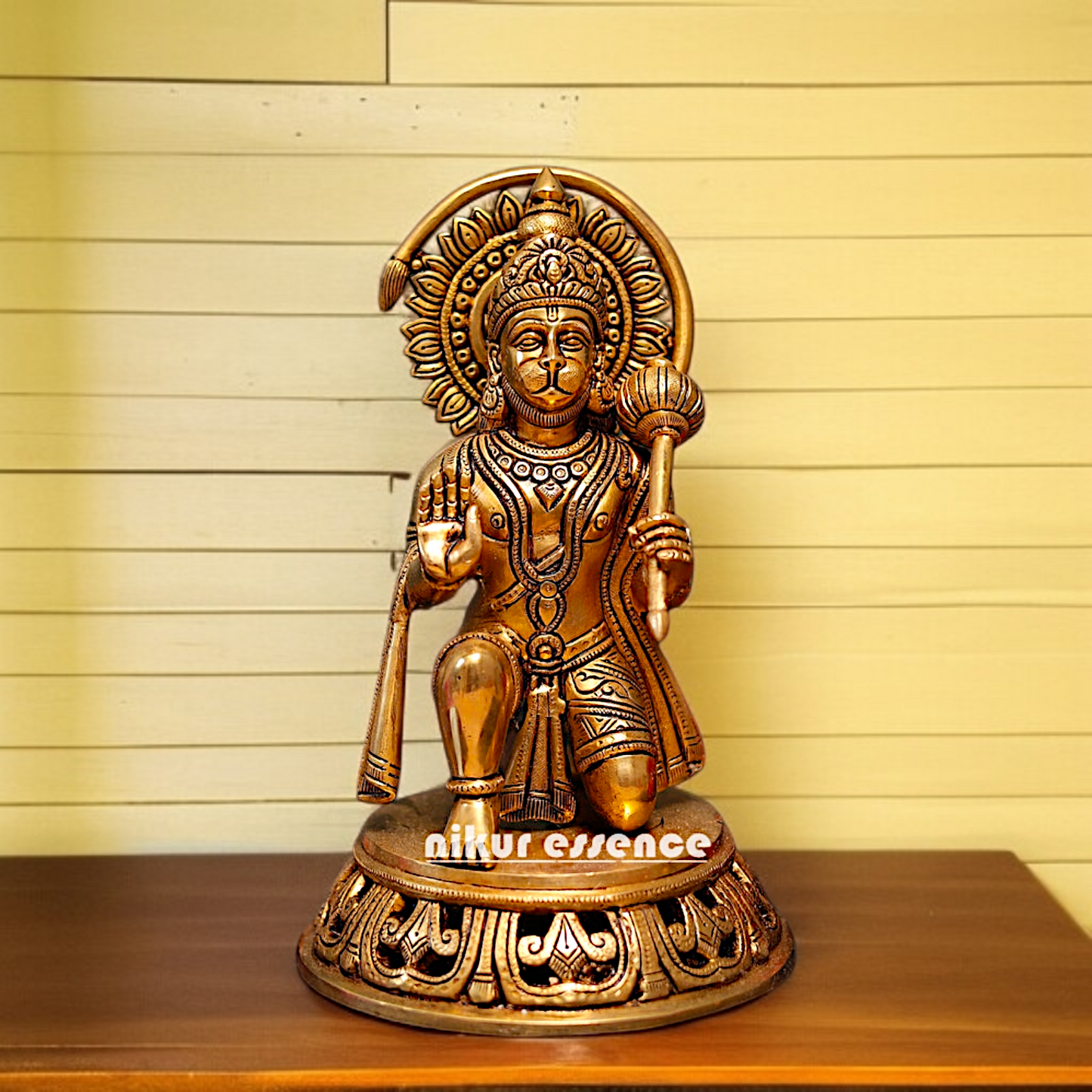 Lord Hanuman ji Blessing with Gada Solid Brass Idol - 12 Inches Nikuressence