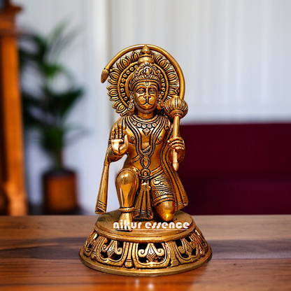 Lord Hanuman ji Blessing with Gada Solid Brass Idol - 12 Inches Nikuressence