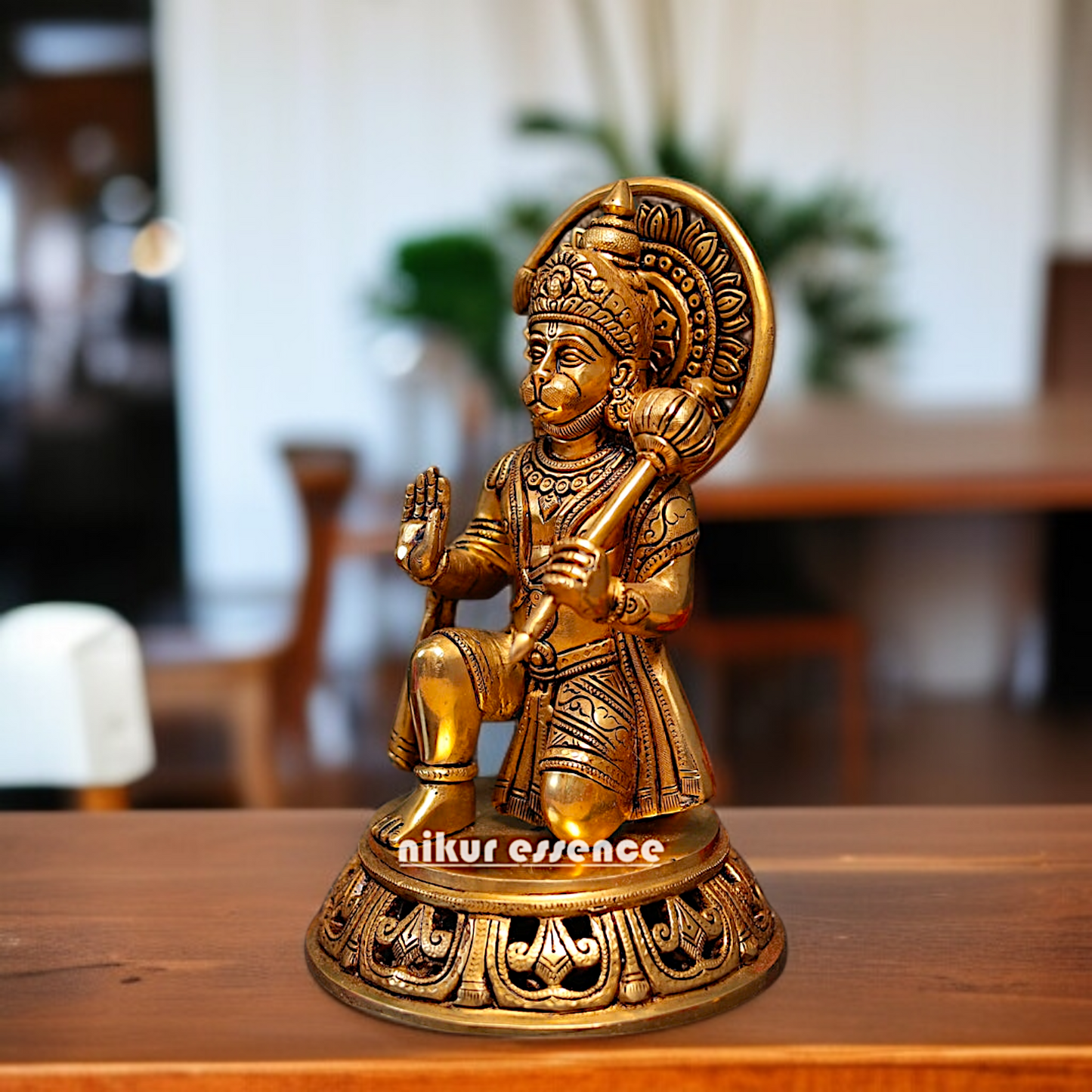 Lord Hanuman ji Blessing with Gada Solid Brass Idol - 12 Inches Nikuressence