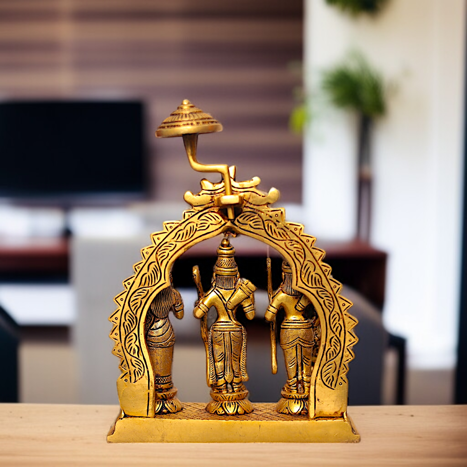 Lord Ram Darbar Parivar solid Brass idol - 10 Inches Nikuressence