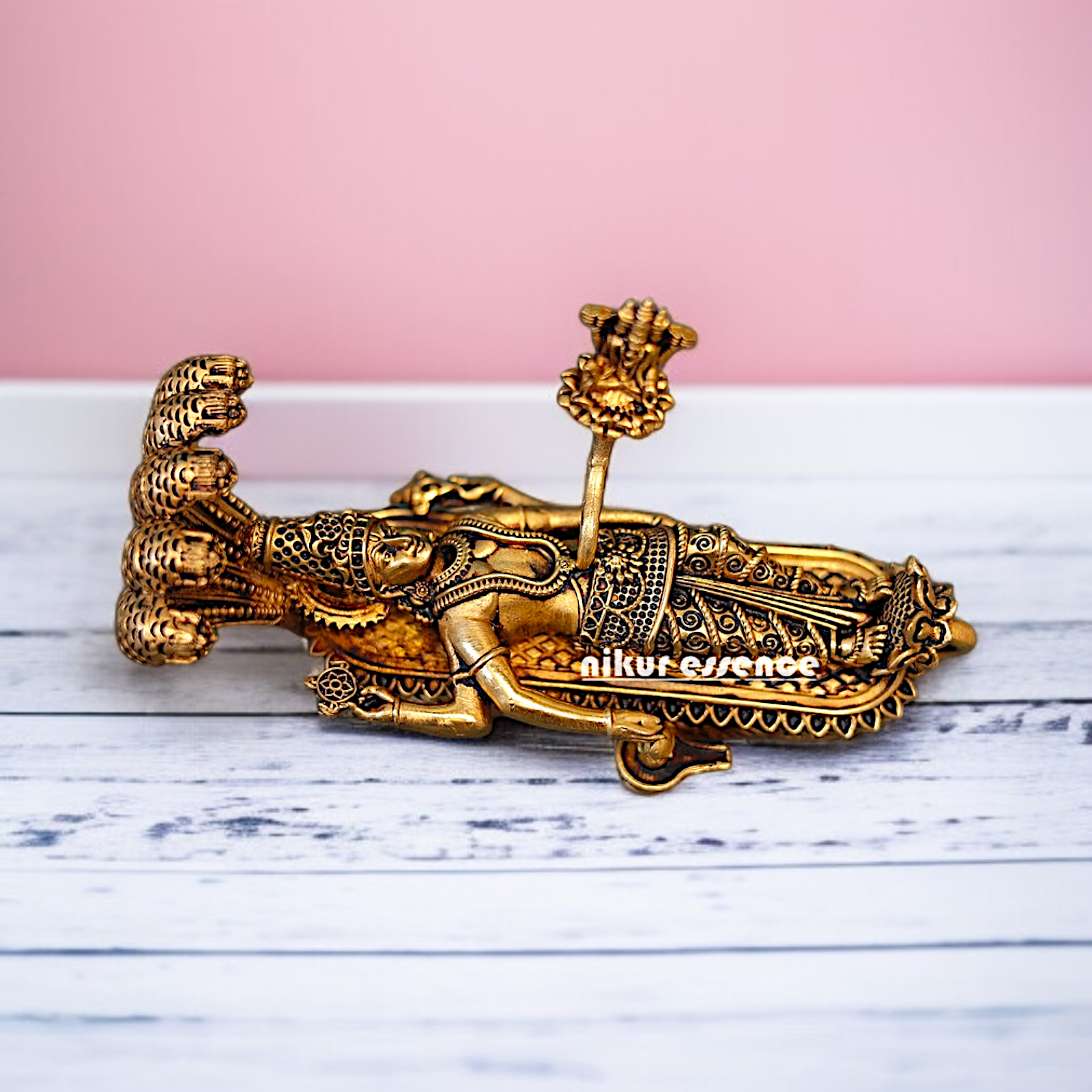 Vishnu Bhagwan swamy Resting Brass statue - 5 Inches Nikuressence