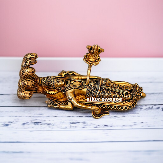 Vishnu Bhagwan swamy Resting Brass statue - 5 Inches Nikuressence