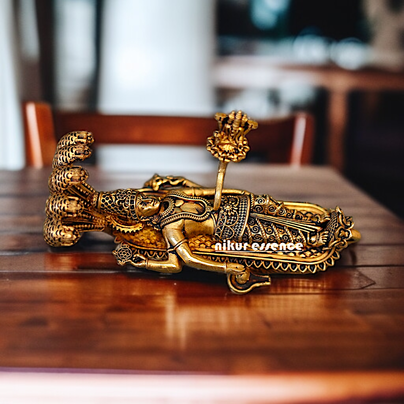 Vishnu Bhagwan swamy Resting Brass statue - 5 Inches Nikuressence