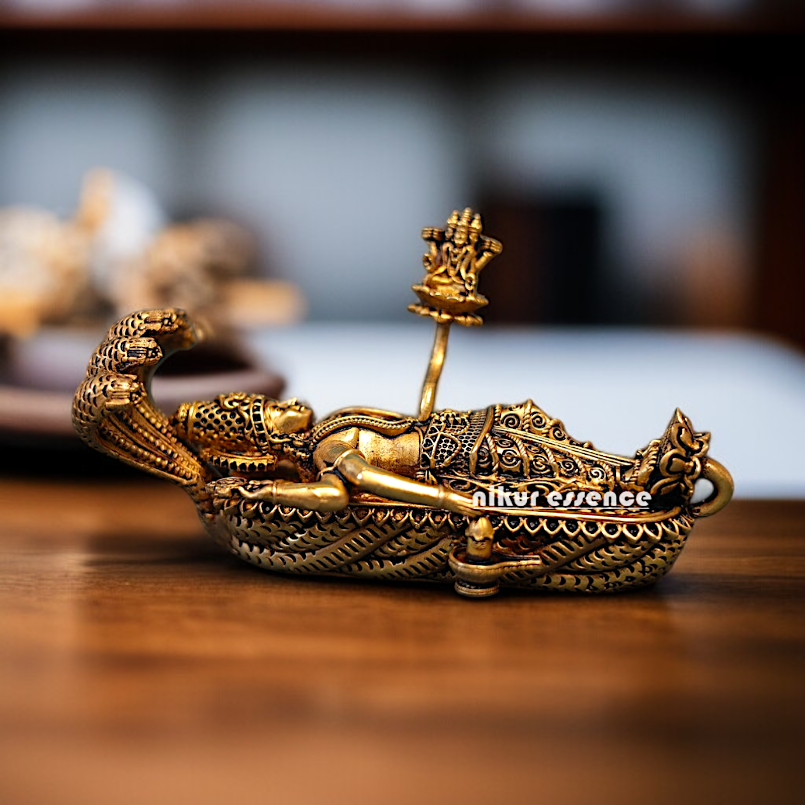 Vishnu Bhagwan swamy Resting Brass statue - 5 Inches Nikuressence