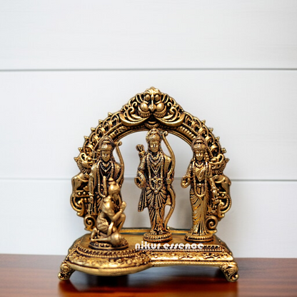 Ram Parivar Darbar room decor solid Brass idol - 4 Inches Nikuressence