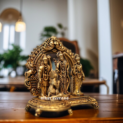 Ram Parivar Darbar room decor solid Brass idol - 4 Inches Nikuressence