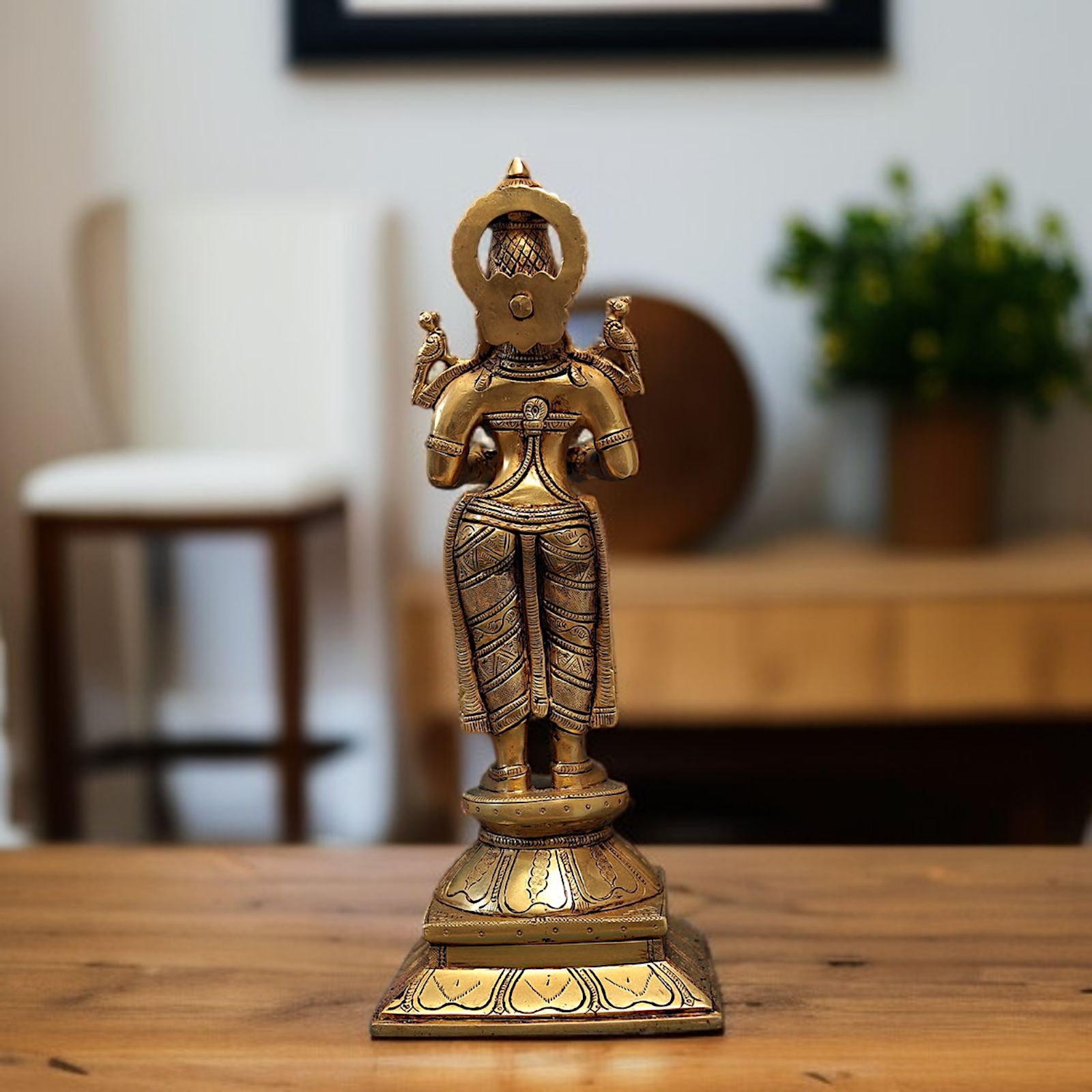 Deeplakshmi standing Diya lamp brass idol - 17 Inches Nikuressence