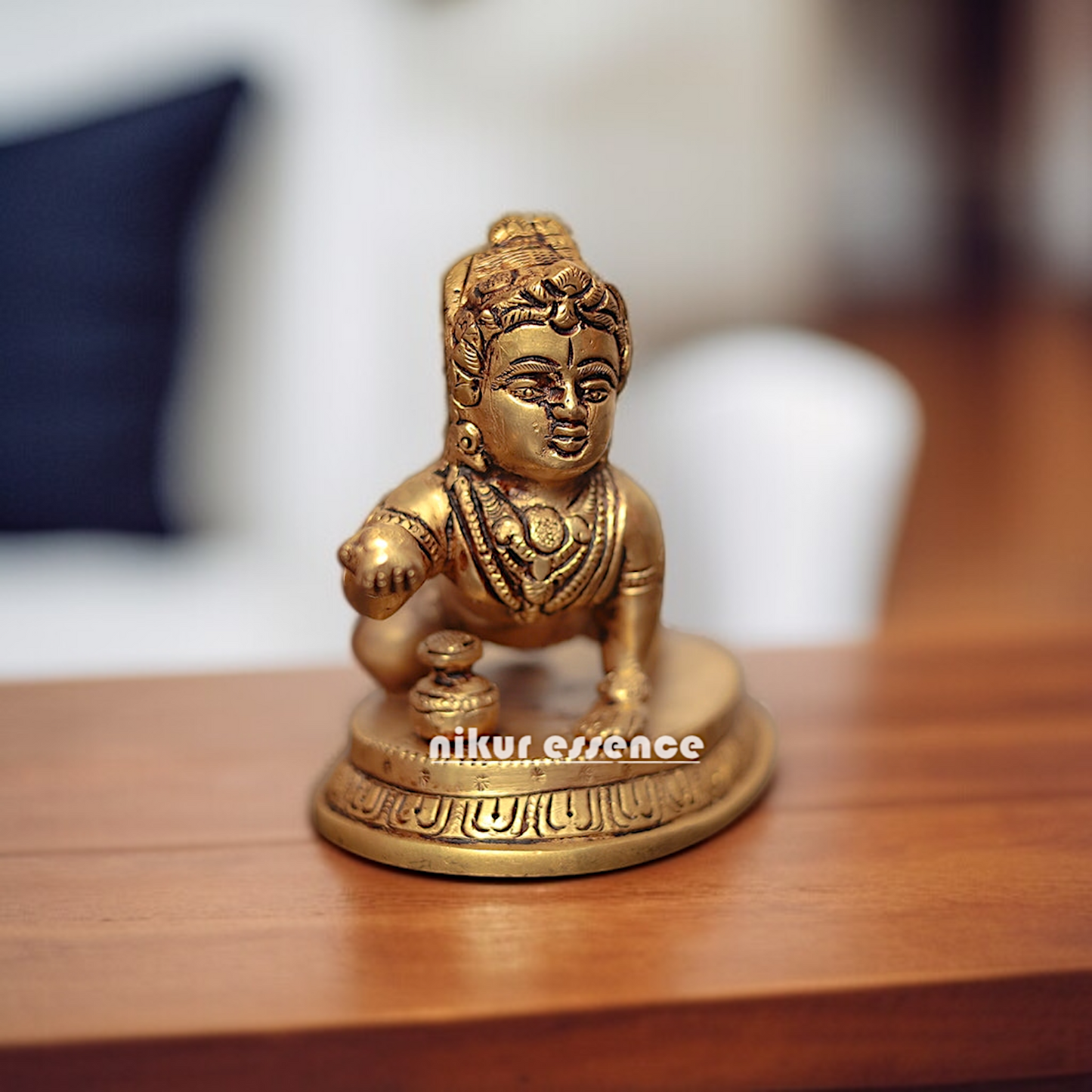 Laddoo Gopal Bal Krishna superfine Brass idol - 5 inches Nikuressence