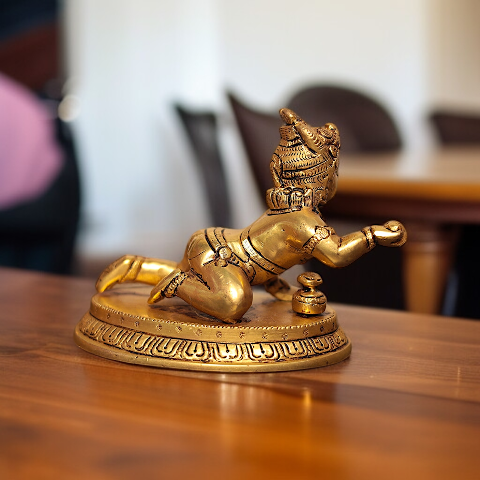 Laddoo Gopal Bal Krishna superfine Brass idol - 5 inches Nikuressence