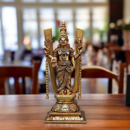 Lord Tirupati Balaji standing with Blessing Brass idol - 15 inches Nikuressence