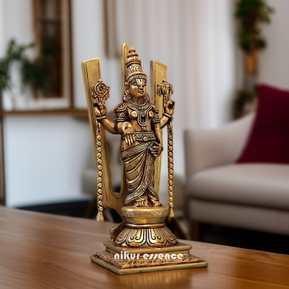Lord Tirupati Balaji standing with Blessing Brass idol - 15 inches Nikuressence