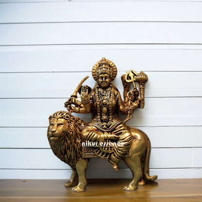 Durga Maa Devi Sherawali superfine Brass idol - 5.5 Inches Nikuressence