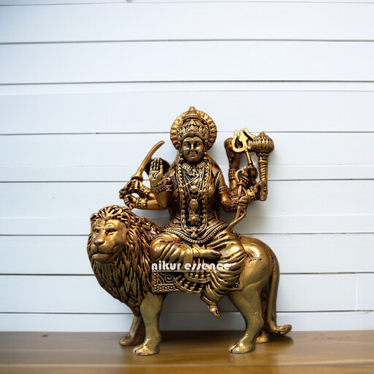 Durga Maa Devi Sherawali superfine Brass idol - 5.5 Inches Nikuressence