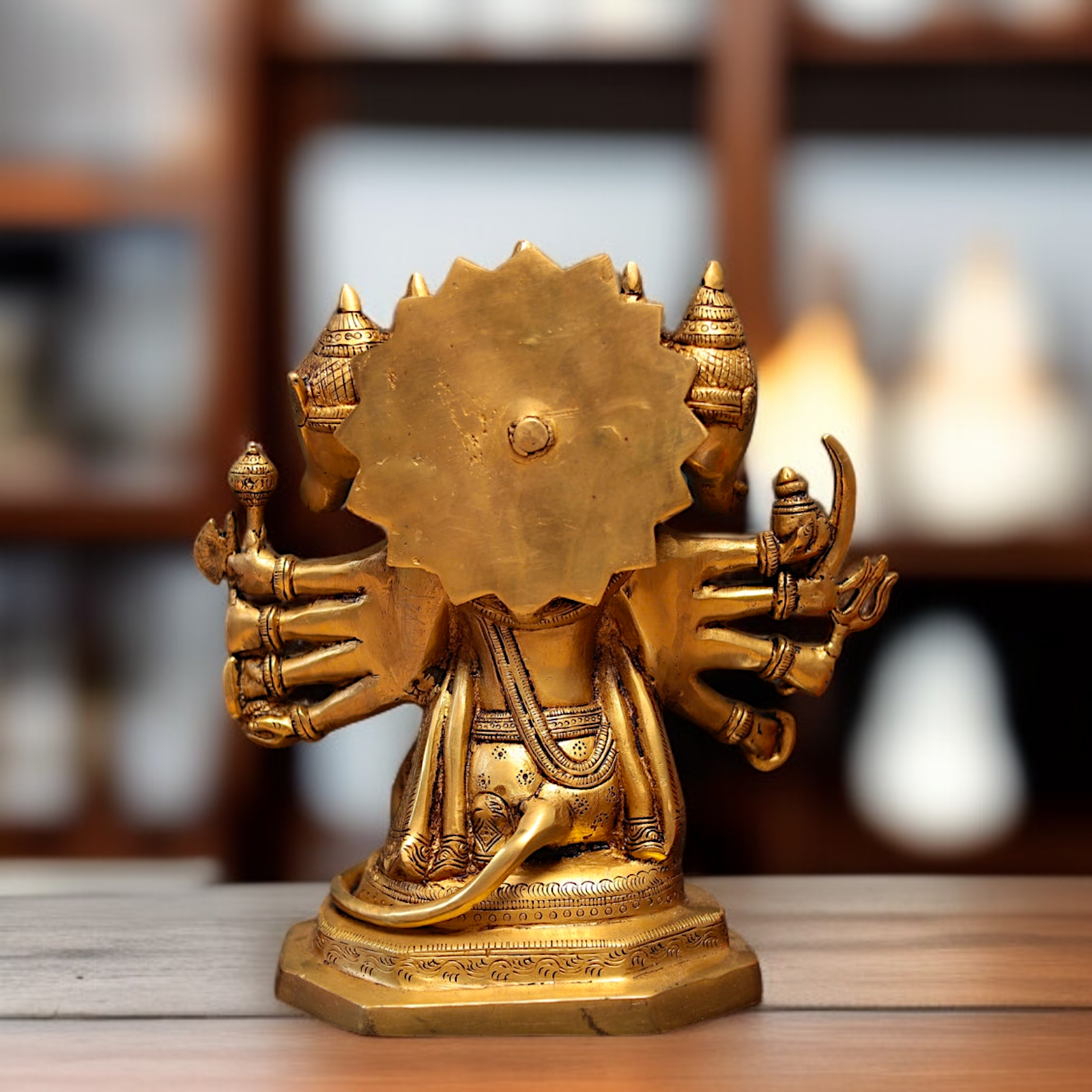 Pure Brass Panchmukhi Hanuman ji with Blessing statue - 11 Inches Nikuressence