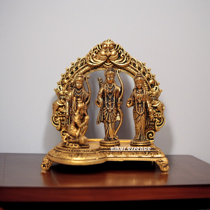 Lord Ram Darbar Parivar solid Brass idol - 4 Inches Nikuressence