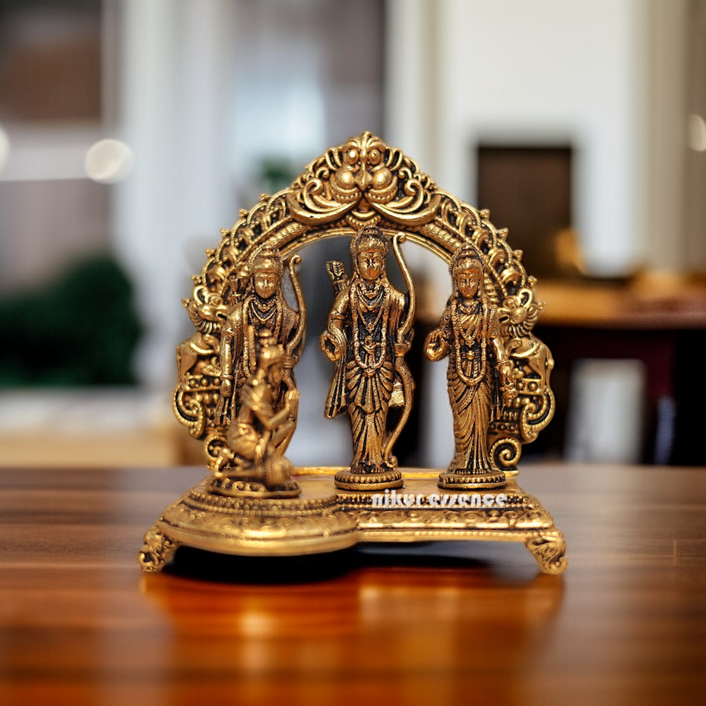Lord Ram Darbar Parivar solid Brass idol - 4 Inches Nikuressence