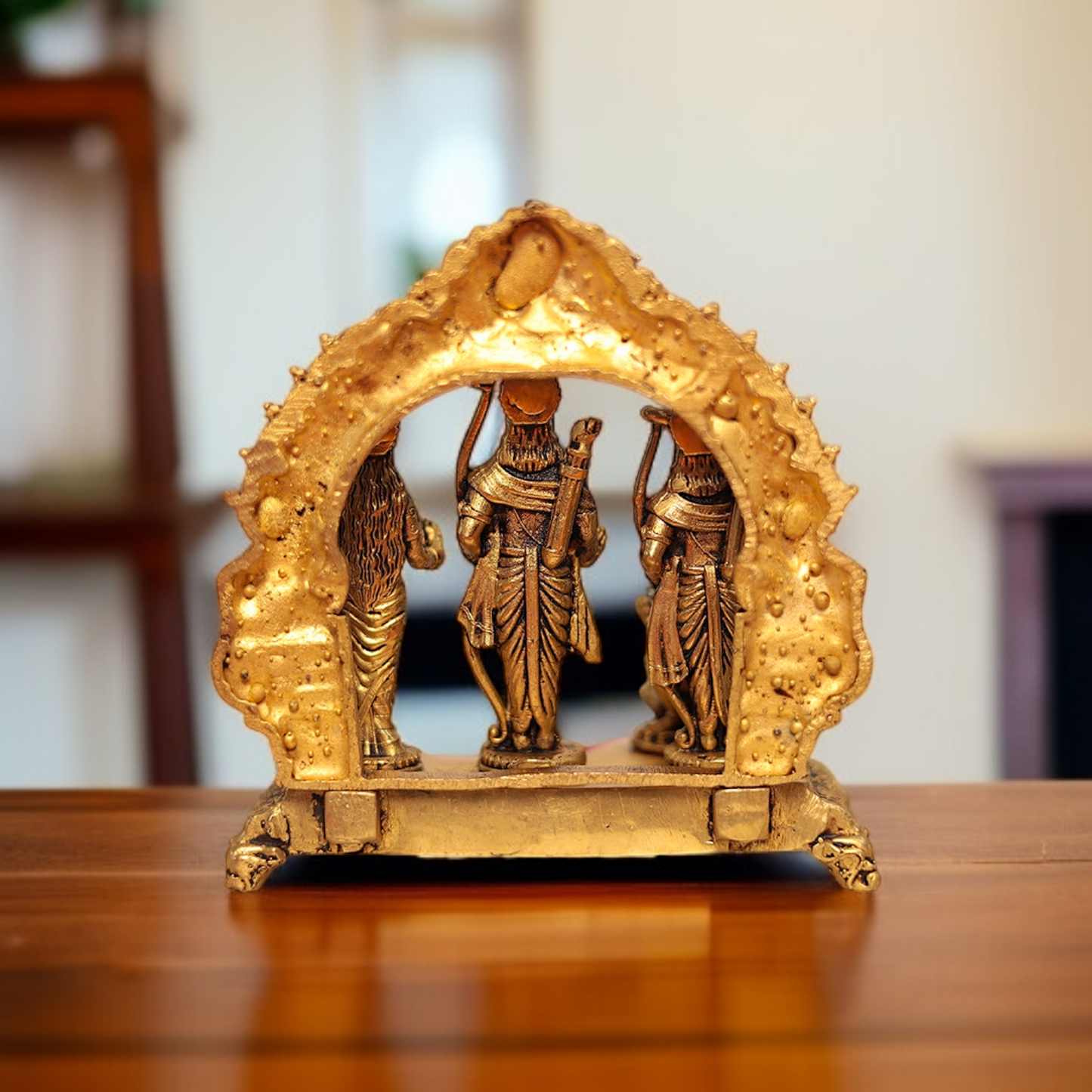 Lord Ram Darbar Parivar solid Brass idol - 4 Inches Nikuressence