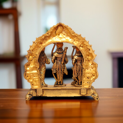 Lord Ram Darbar Parivar solid Brass idol - 4 Inches Nikuressence