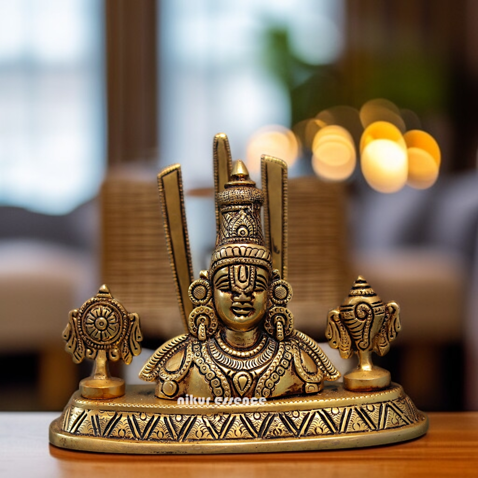 Antique Brass Tirupati Balaji swamy statue - 7 Inches Nikuressence