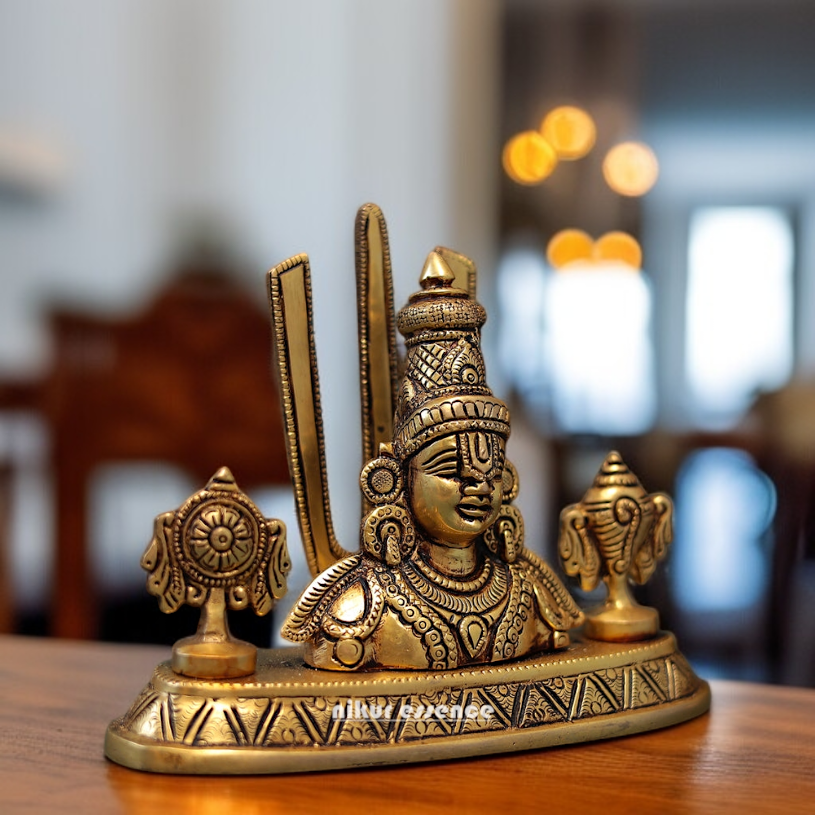 Antique Brass Tirupati Balaji swamy statue - 7 Inches Nikuressence