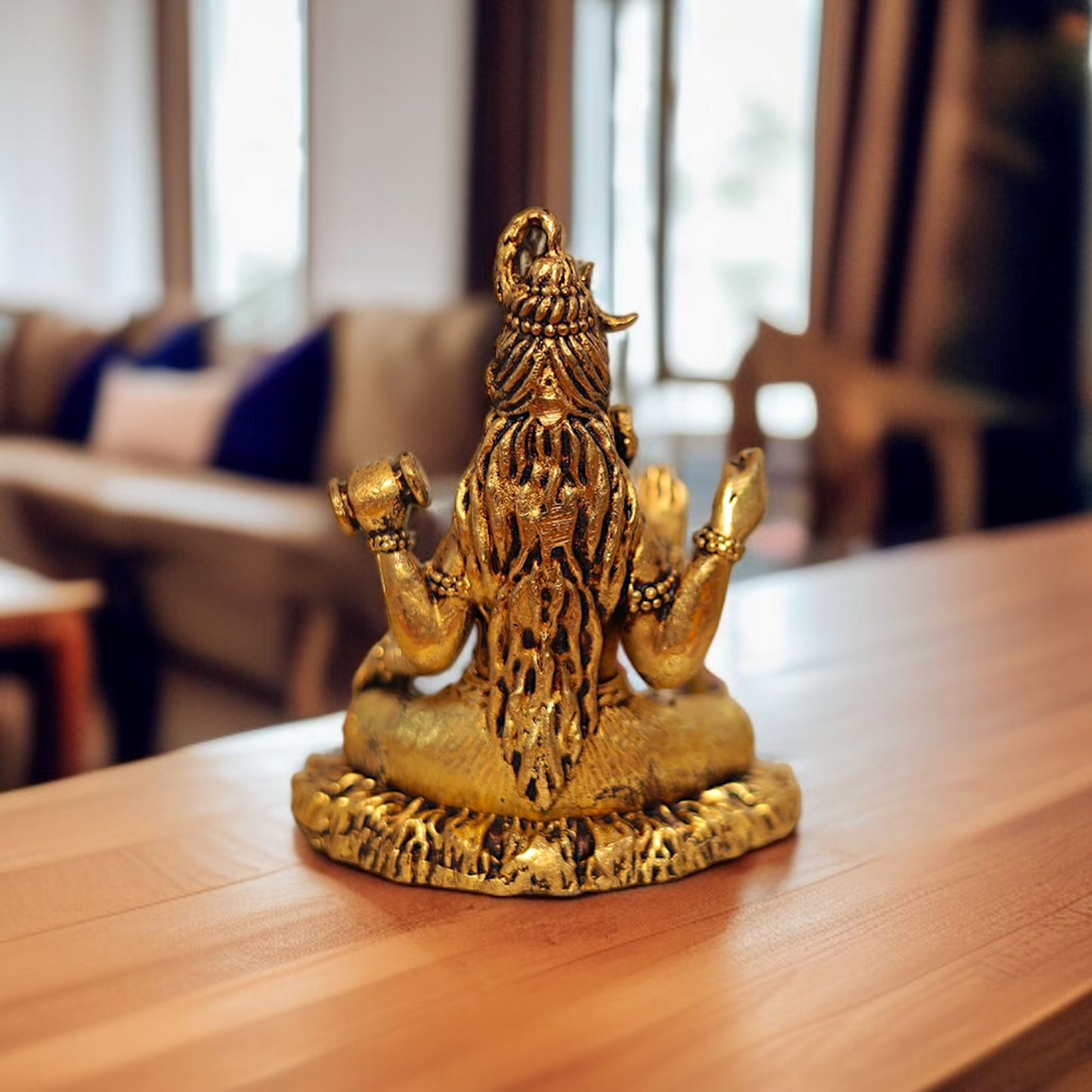 Brass Shiva Mahadev seated with blessing idol - 3.2 Inches Nikuressence