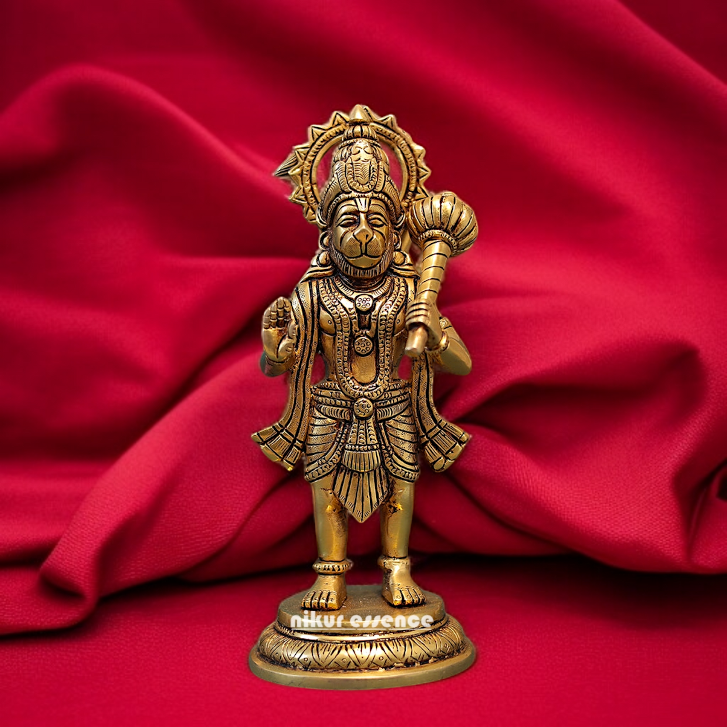 Lord Hanuman ji Sankat Mochan Blessing Standing with Gada idol - 9.5 Inches Nikuressence