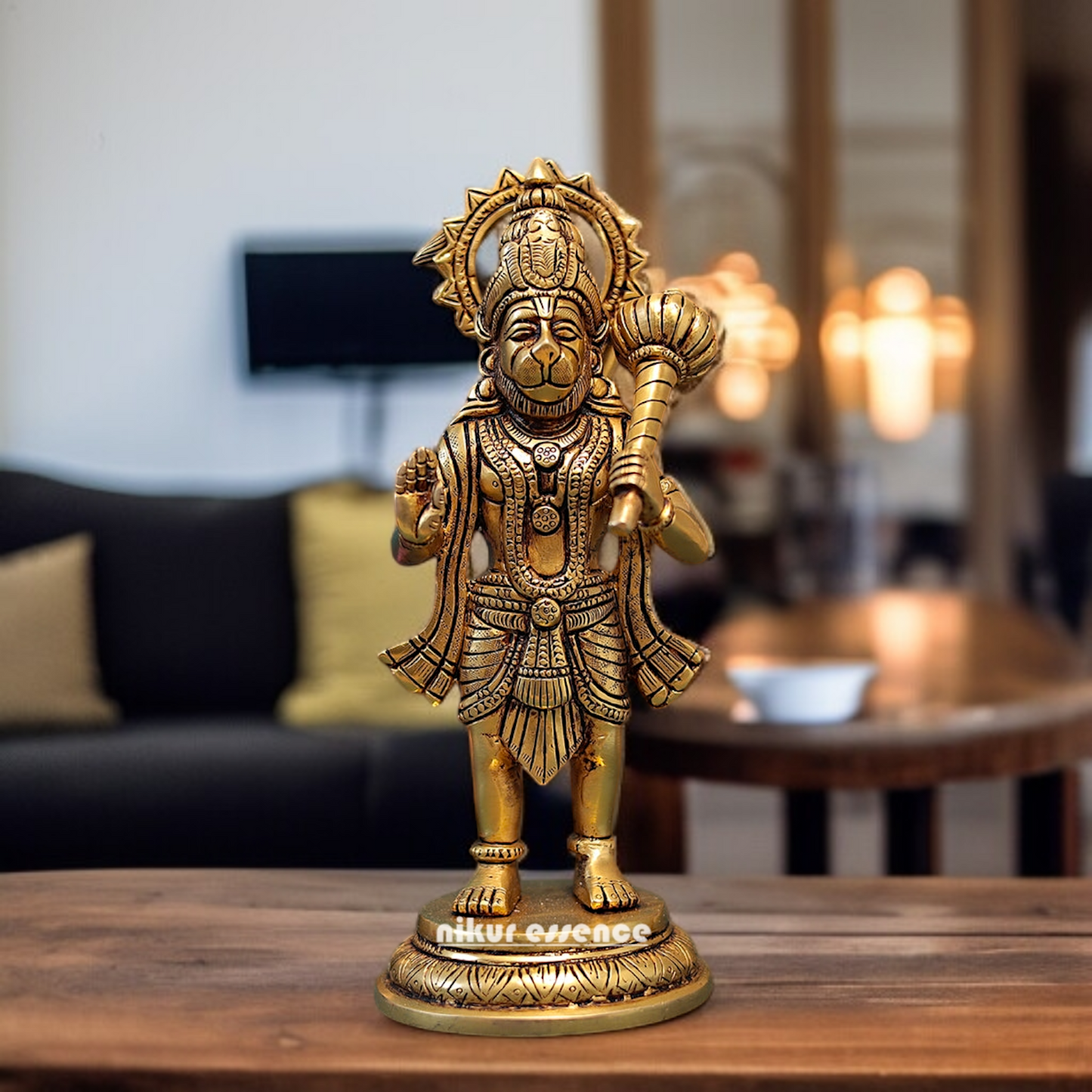 Lord Hanuman ji Sankat Mochan Blessing Standing with Gada idol - 9.5 Inches Nikuressence