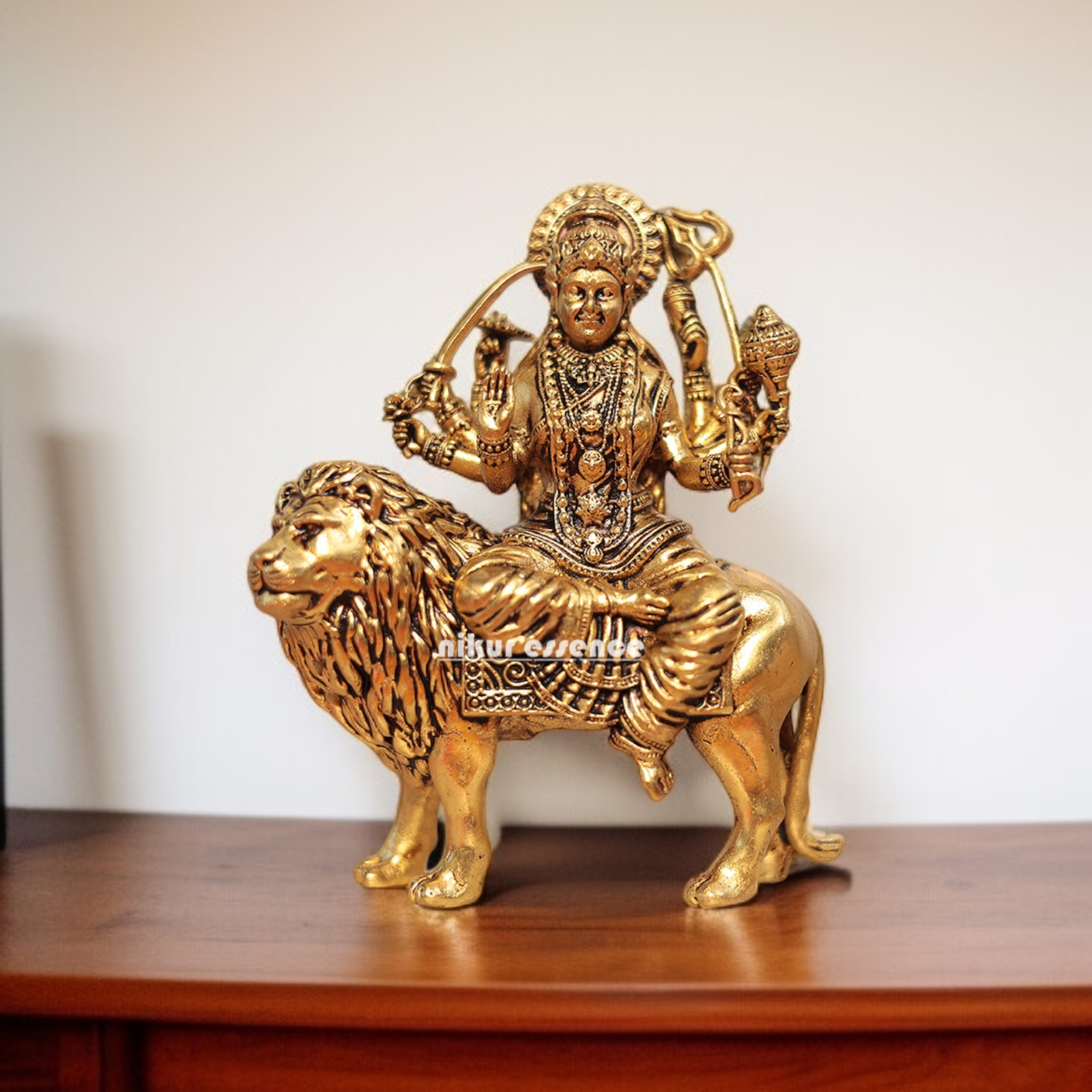 Maa Durga Sherawali Devi Brass idol - 5.5 Inches Nikuressence