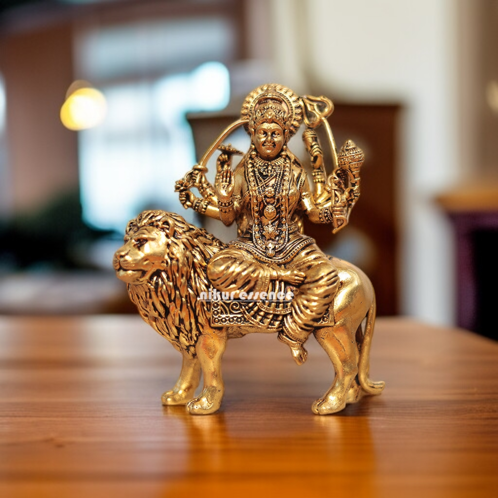 Maa Durga Sherawali Devi Brass idol - 5.5 Inches Nikuressence