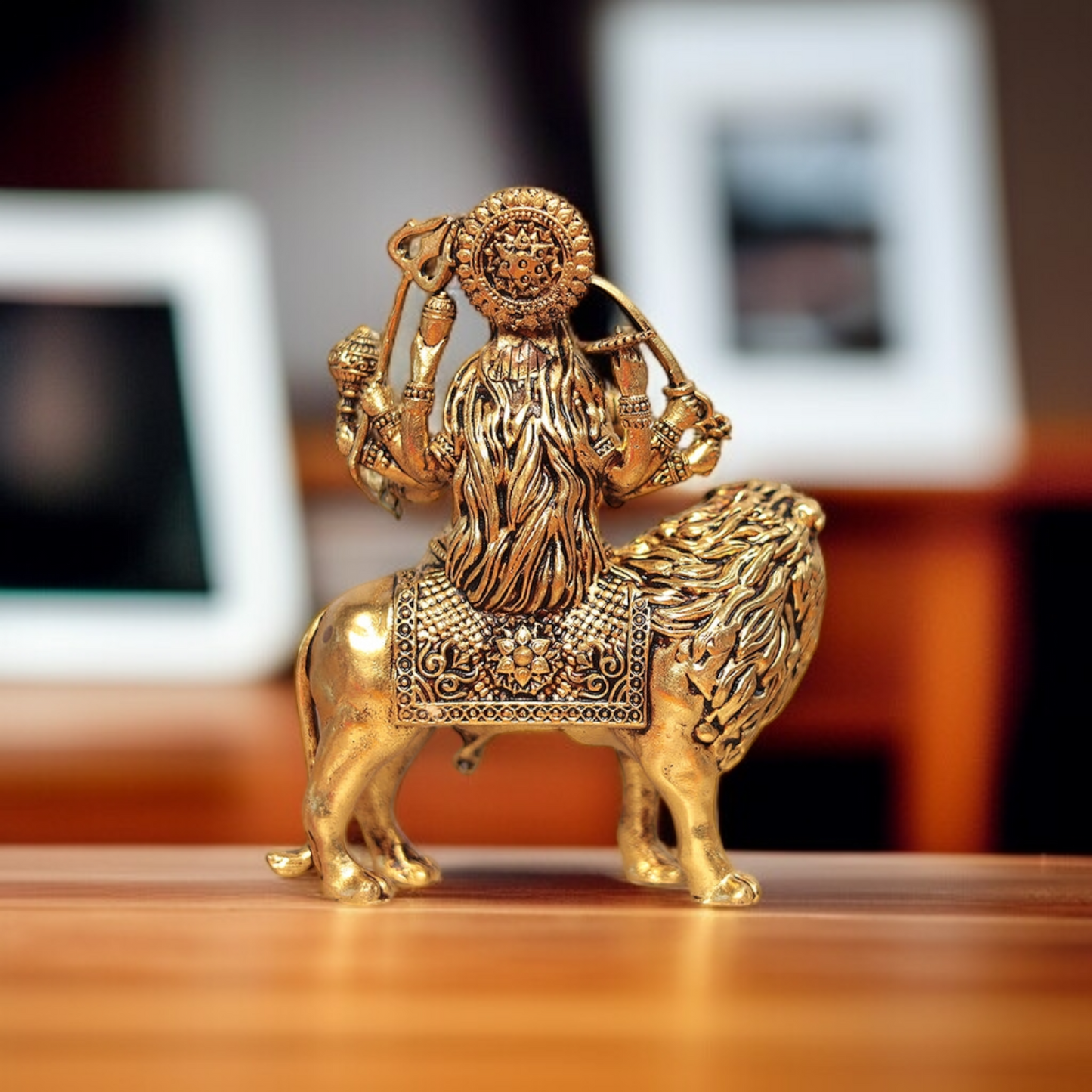 Maa Durga Sherawali Devi Brass idol - 5.5 Inches Nikuressence