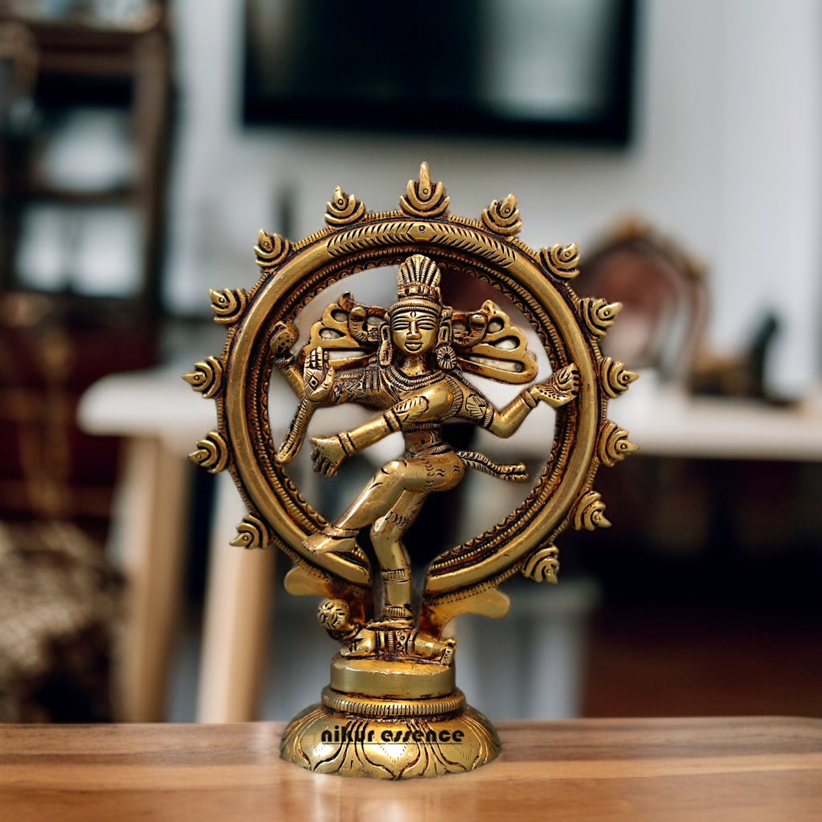 Pure Brass Shiva Nataraja Dancing Tandav idol - 6.5 Inches Nikuressence