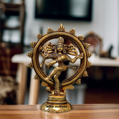 Pure Brass Shiva Nataraja Dancing Tandav idol - 6.5 Inches Nikuressence