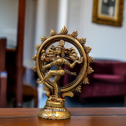 Pure Brass Shiva Nataraja Dancing Tandav idol - 6.5 Inches Nikuressence