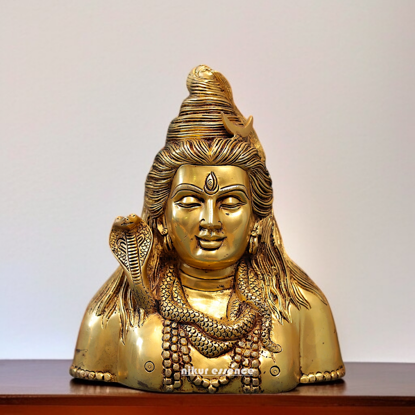 Shiva Adiyogi Worship Solid Brass statue - 12 Inches Nikuressence