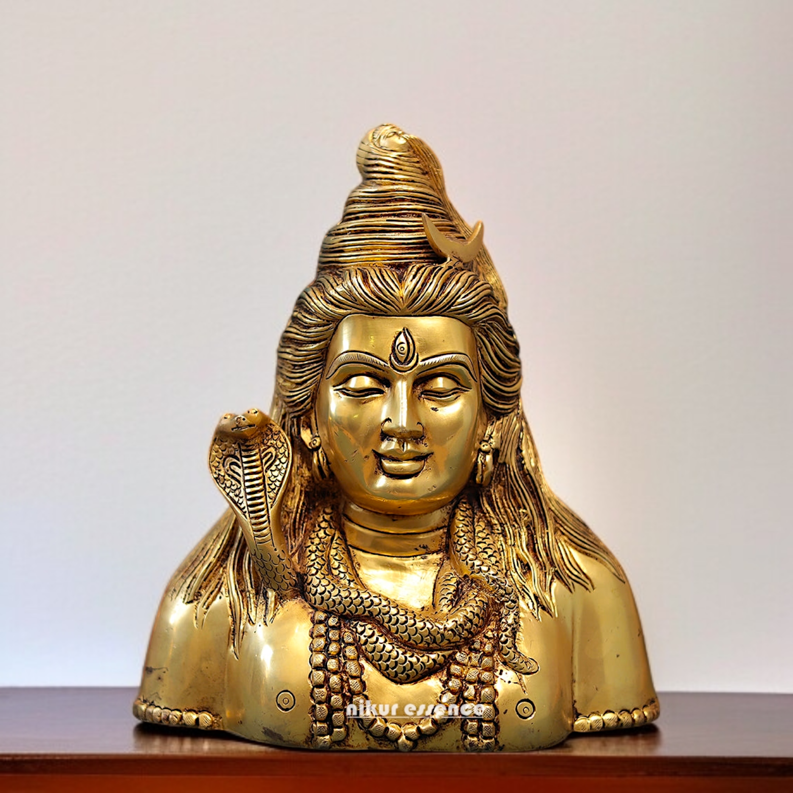 Shiva Adiyogi Worship Solid Brass statue - 12 Inches Nikuressence