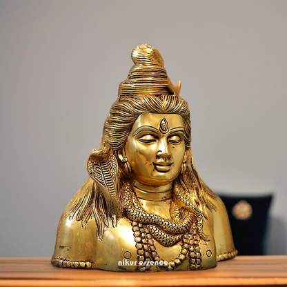 Shiva Adiyogi Worship Solid Brass statue - 12 Inches Nikuressence