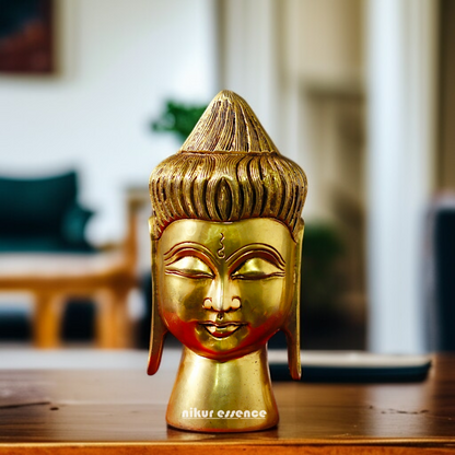 Buddha Face home decor Brass idol - 8 Inches Nikuressence